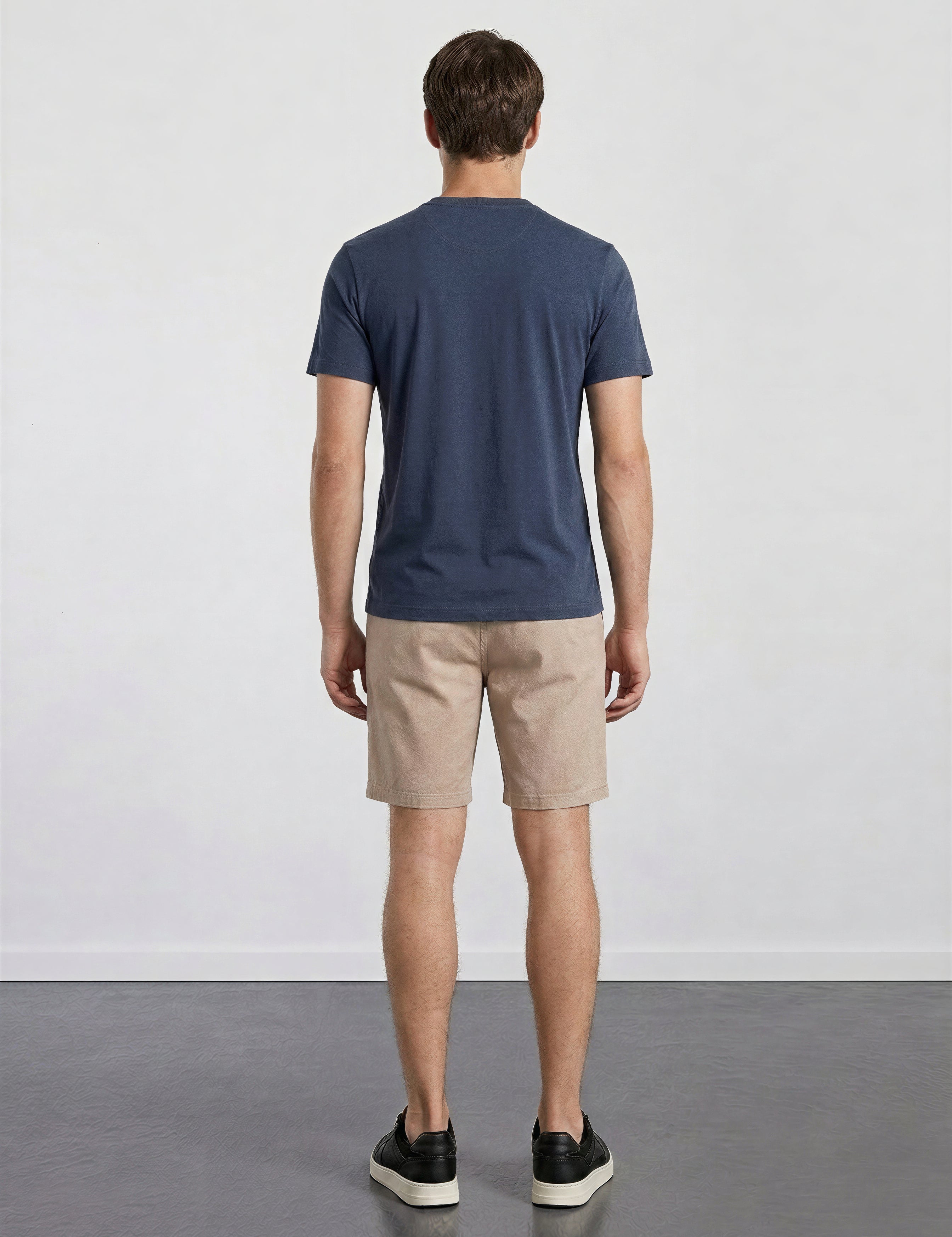 THE FLEX - HENLEY COLLAR HALF TEE - NAVY BLUE