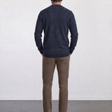 THE SOFT EASE - REGULAR SWEATER - NAVY AND LIME GREEN