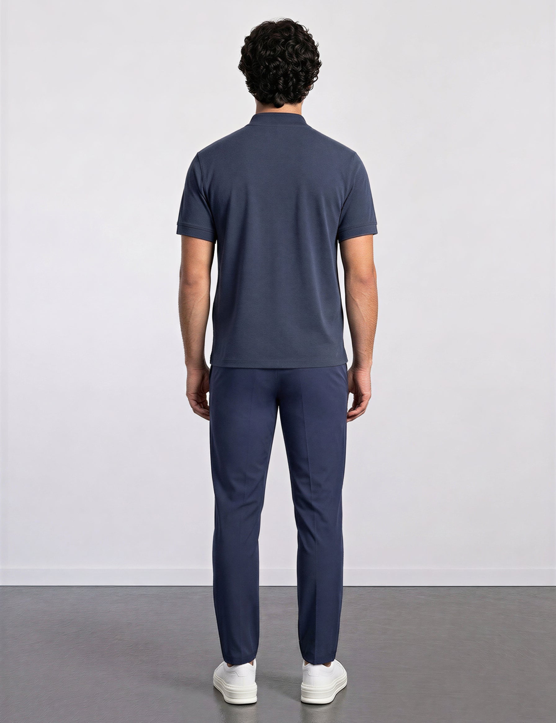 THE APEX - QUARTER ZIP POLO - NAVY BLUE