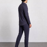 THE PIQUÉ FLEX - SLIM FULL SHIRT - NAVY BLUE