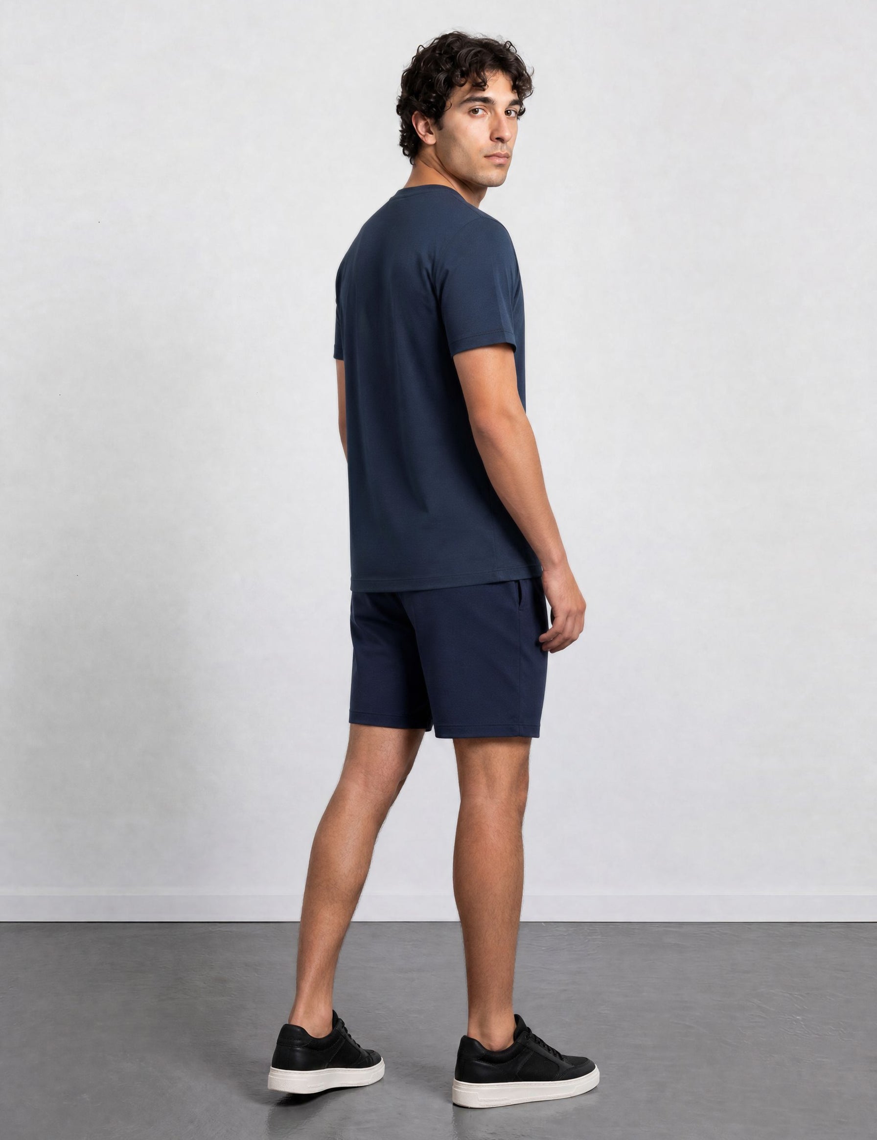 THE FLEX - PIMA PERFORMANCE HALF TEE - NAVY BLUE