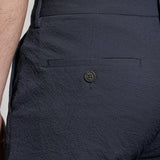 THE CITY PLEAT - TEXTURED SHORTS - NAVY BLUE