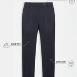 THE CITY PLEAT - RELAXED PANTS - NAVY BLUE