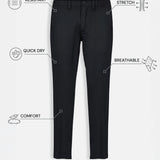 THE MOOVEX - DOUBLE KNIT CHINO PANTS - BLACK