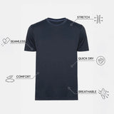 THE EVERYDAY - SEAMLESS HALF TEE - NAVY BLUE