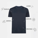 THE EVERYDAY - SEAMLESS HALF TEE - NAVY BLUE