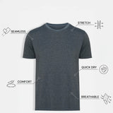 THE EVERYDAY - SEAMLESS HALF TEE - MEDIUM BLUE
