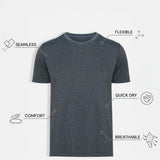 THE EVERYDAY - SEAMLESS HALF TEE - MEDIUM BLUE