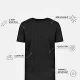 THE FLEX - PIMA PERFORMANCE HALF TEE - BLACK