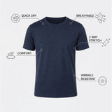 THE FLEX - PIMA PERFORMANCE HALF TEE - NAVY BLUE