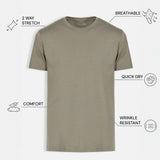 THE FLEX - PIMA HALF TEE - OLIVE GREEN