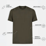 THE FLEX - PIMA HALF TEE - DARK GREEN