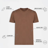 THE FLEX - PIMA HALF TEE - OCHRE