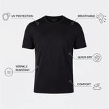 THE ACTIVE - SLIM HALF TEE - BLACK