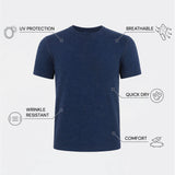 THE ACTIVE - SLIM HALF TEE - NAVY BLUE