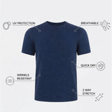 THE ACTIVE - SLIM HALF TEE - NAVY BLUE