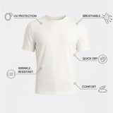 THE ACTIVE - SLIM HALF TEE - OFF WHITE