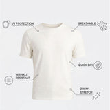 THE ACTIVE - SLIM HALF TEE - OFF WHITE