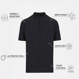 THE ACTIVE - QUARTER ZIP HALF TEE - BLACK
