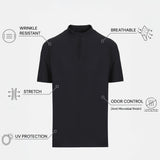 THE ACTIVE - QUARTER ZIP HALF TEE - BLACK