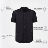 THE HYPERFLEX - SLIM HALF SHIRT - BLACK