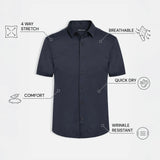 THE EVERYDAY - SLIM HALF SHIRT - BLACK