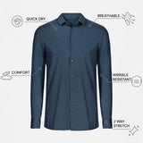THE HYPERFLEX - SLIM FULL SHIRT - MEDIUM NAVY