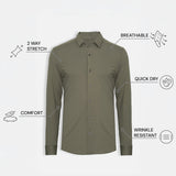 THE AIRTECH - SLIM FULL SHIRT - LEAF GREEN