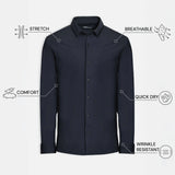 THE AIRTECH - SLIM FULL SHIRT - BLACK
