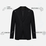 THE TECH TWILL - SUPER SLIM BLAZER - BLACK