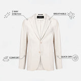 THE HYPERFLEX - SUPER SLIM RIPSTOP BLAZER - OFF WHITE