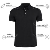 THE CLOUD SILK - SLIM POLO - BLACK