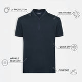 THE APEX - QUARTER ZIP POLO - NAVY BLUE