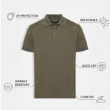 THE PIQUÉ FLEX - REGULAR POLO - OLIVE GREEN