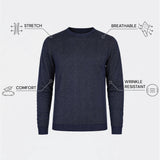 THE SOFT EASE - REGULAR SWEATER - NAVY AND LIME GREEN